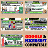 Educational materials on a wooden surface with Google and Microsoft compatibility text.