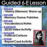 Educational lesson plan with activities and a map of Pakistan.
