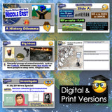 Educational materials with text and graphics on a world map background