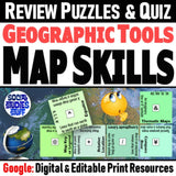 Map Skills Vocabulary Puzzle & World Geography Quiz - Google Digital Resources