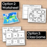 Basic Map Skills Review - Geography Vocabulary Puzzles & Quiz | Print & Digital
