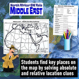 Southwest Asia & North Africa Geography Activity - Middle East Map Worksheet - MS Resource