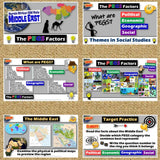 Middle East PEGS Factors Lesson - Politics Economy Geography Social - MS Digital Resources