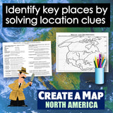North America Map Skills Worksheet - Countries & Capitals Practice