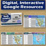 North America Geography & US Mexico Canada Map Skills Practice - Google Digital Resources