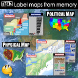 Collage of maps labeled 'Political Map' and 'Physical Map' with text and labels.