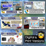 Educational materials on the Middle East and oil industry with digital and print versions.