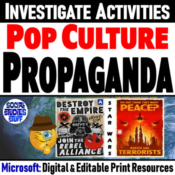 Analyze Pop Culture Propaganda Worksheet Activities - MS Digital Resources