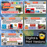 Educational materials about Kony 2012 on a world map background