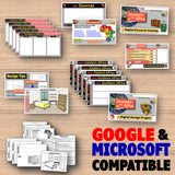 Educational materials on a wooden surface with 'Google & Microsoft Compatible' text.