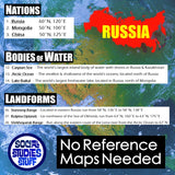 Russia Map Skills Worksheet - Countries & Capitals Practice