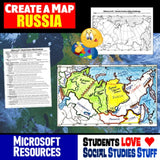 Russia Geography Activity - Russia Create a Map Worksheet - Microsoft Resource