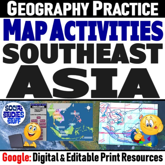 Southeast Asia Geography & SE Asia Map Skills Practice Activities - Google Digital Resources