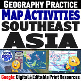 Southeast Asia Geography & SE Asia Map Skills Practice Activities - Google Digital Resources