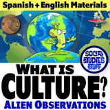 What is Culture Dual Language Lesson and FUN Alien Activity | English + Spanish
