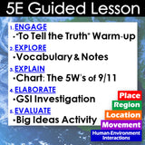 Educational slide with 5E Guided Lesson structure on a blue background