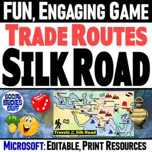 FUN Silk Road Travel Game - Cultural Diffusion, Trade, Geography Activities - MS