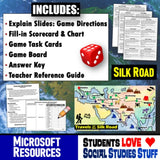 FUN Silk Road Travel Game - Cultural Diffusion, Trade, Geography Activities - MS