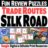 Silk Road Vocab Review Puzzles - Culture & Geography Activities - Google Digital Resources