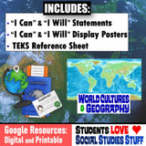 6th Grade Social Studies World Culture I Can, I Will Statements - Google Digital Resources