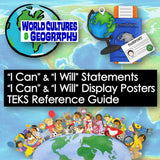 6th Grade Social Studies TEKS Display Signs - I Can and I Will | Print & Digital