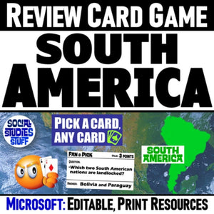 South America Geography & Maps Card Game - Group Activity - Microsoft Resources