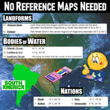 South America Geography Activity - South America Create a Map Worksheet