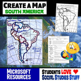 South America Geography Activity - South America Create a Map Worksheet