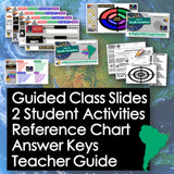 Educational materials with text overlay on a world map background
