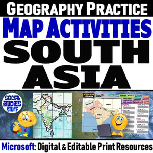 South Asia Geography & India Map Skills Practice Activities - Microsoft Digital Resources