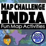Promotional graphic for 'Map Challenge India' with a map of India and text about fun map activities.