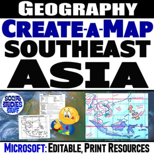 Southeast Asia Geography Activity - SE Asia Create a Map Worksheet