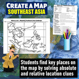 Southeast Asia Geography Activity - SE Asia Create a Map Worksheet