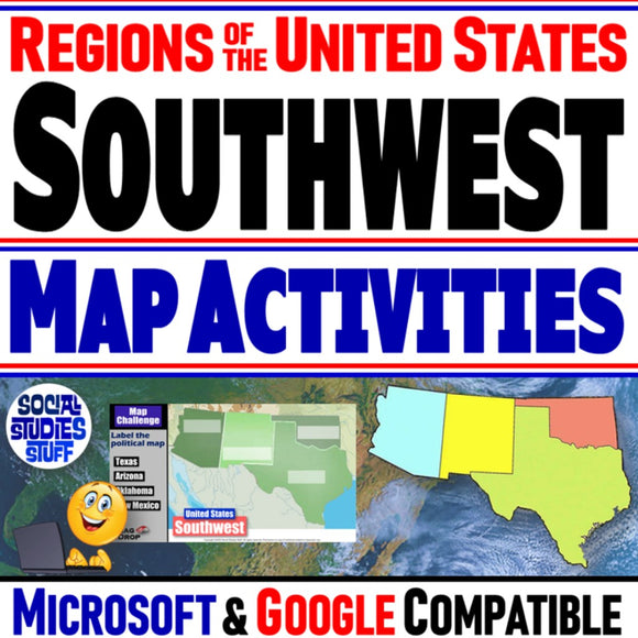 Southwest Region Map Activities - Regions of the United States Digital Resources