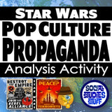 Promotional graphic for 'Star Wars Pop Culture Propaganda Analysis Activity' with posters and text.