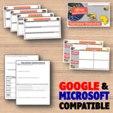 Educational worksheets on a wooden surface with 'Google & Microsoft Compatible' text.