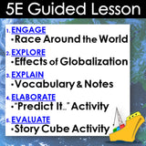 5E Guided Lesson plan with activities on a world map background