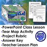 Continents & Oceans Map Project - Hands-On World Geography PBL - Torn Maps