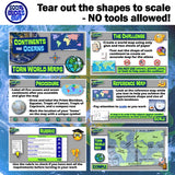Continents & Oceans Map Project - Hands-On World Geography PBL - Torn Maps