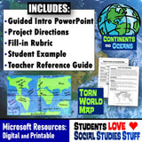 Torn World Map Project - Continents & Oceans PBL Activity - Microsoft Resources