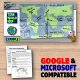 Continents & Oceans Map Project - Hands-on Geography Activity | World Tear Maps