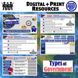 Types of Government Practice Activities - Vocabulary Review & Skill Building