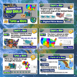 Types of Maps Lesson - Compare Political, Physical & Thematic Maps Activity