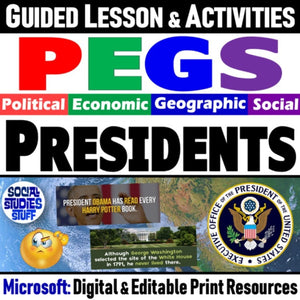 US Presidents PEGS Factor Lesson - Politic Economy Geography Social - MS Digital