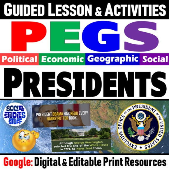 US Presidents PEGS Lesson - Politics Economy Geography Social - Google Digital Resources