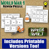 World War 1 Vocabulary Puzzles - WWI Review Activity - Microsoft Digital Resources