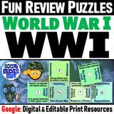 World War 1 Vocabulary Puzzles - WWI Review Activity - Google Digital Resources