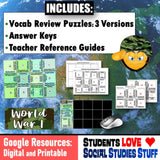 World War 1 Vocabulary Puzzles - WWI Review Activity - Google Digital Resources