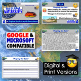 Educational materials on water crisis with digital and print versions, Google, and Microsoft compatibility.