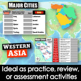 Western Asia Map Skills Activity - Regional Geography Practice